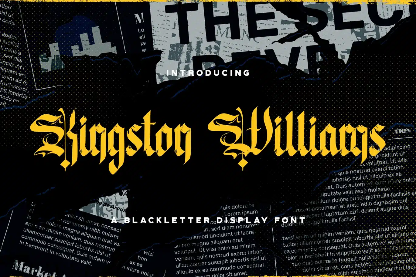 Kingston Williams – Blackletter Font font preview