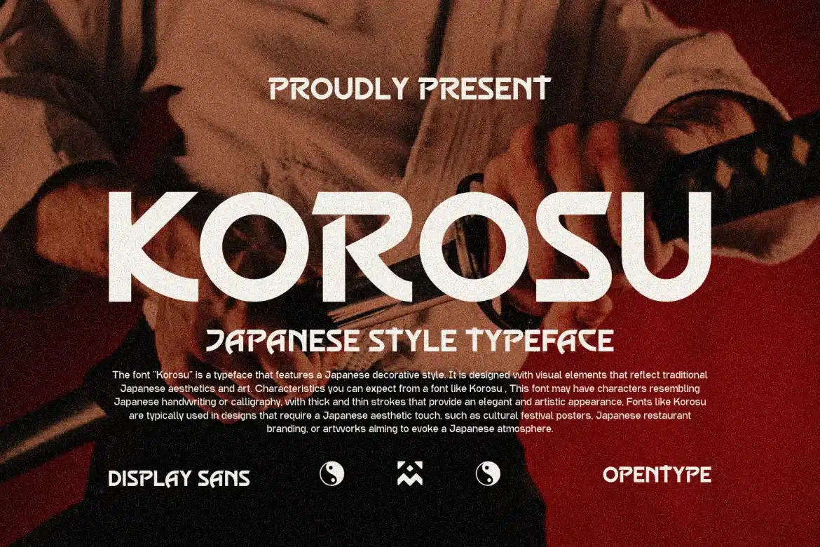 Korosu – Japanese Typeface Font font preview