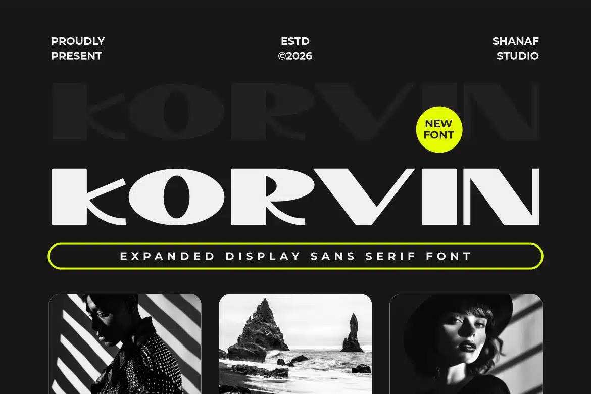 Korvin Expanded Display Sans Font font preview