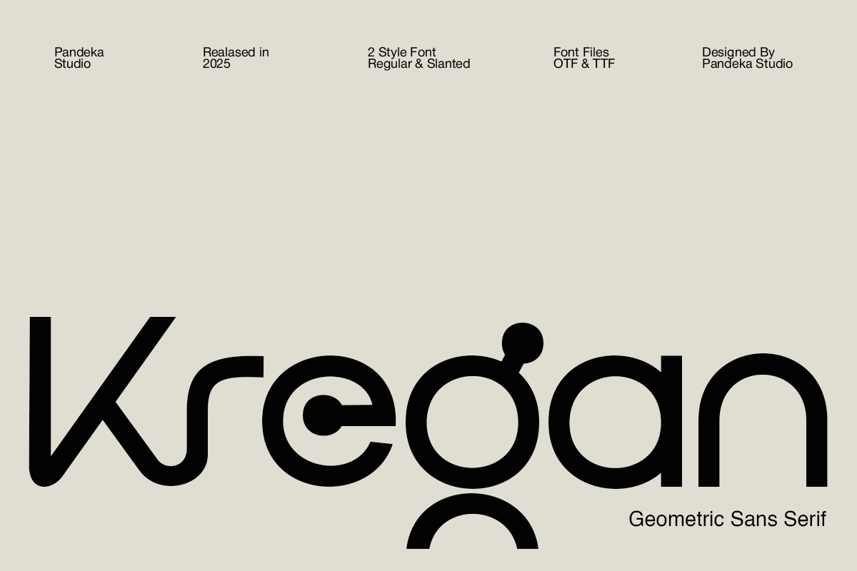 Kregan – Corporate Logo Geometric Font font preview