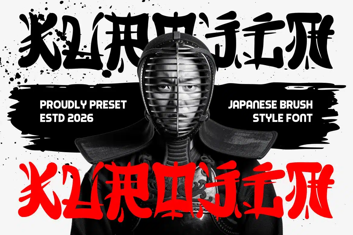 Kurojin Japanese Brush Font font preview