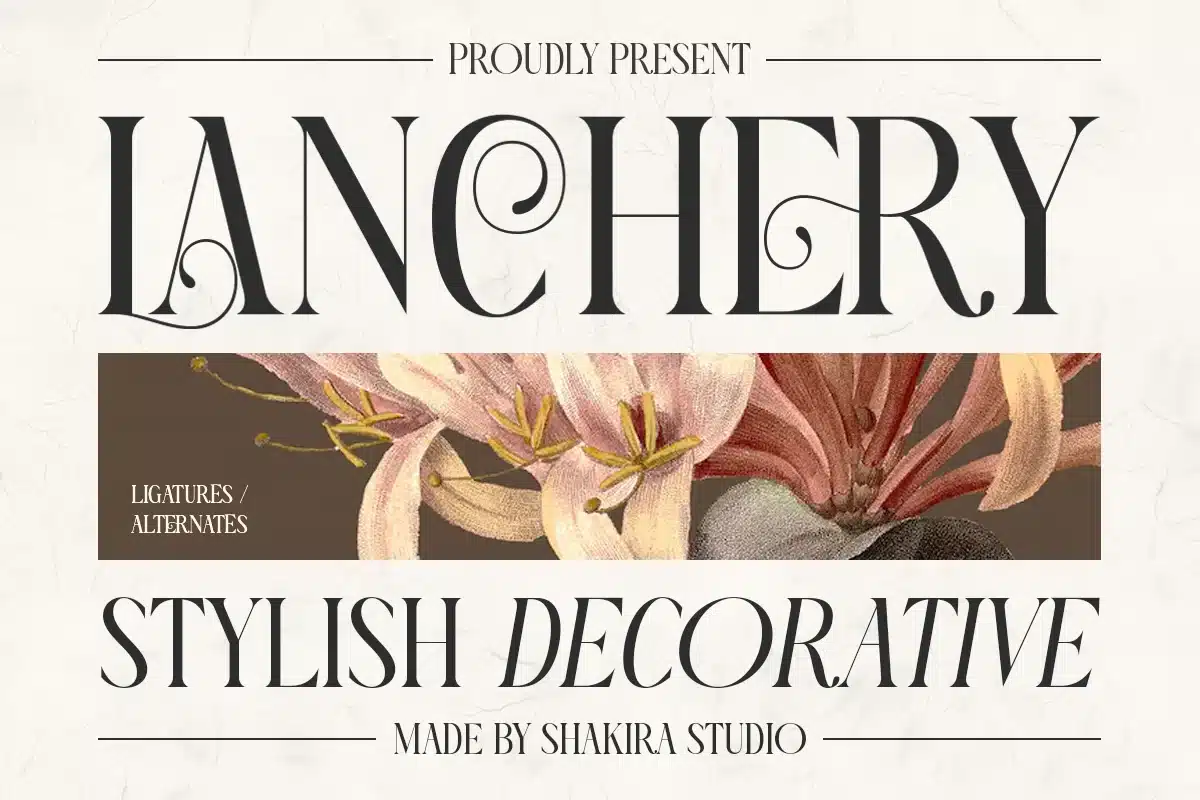 Lanchery – Elegant Luxury Stylish Logo Font font preview