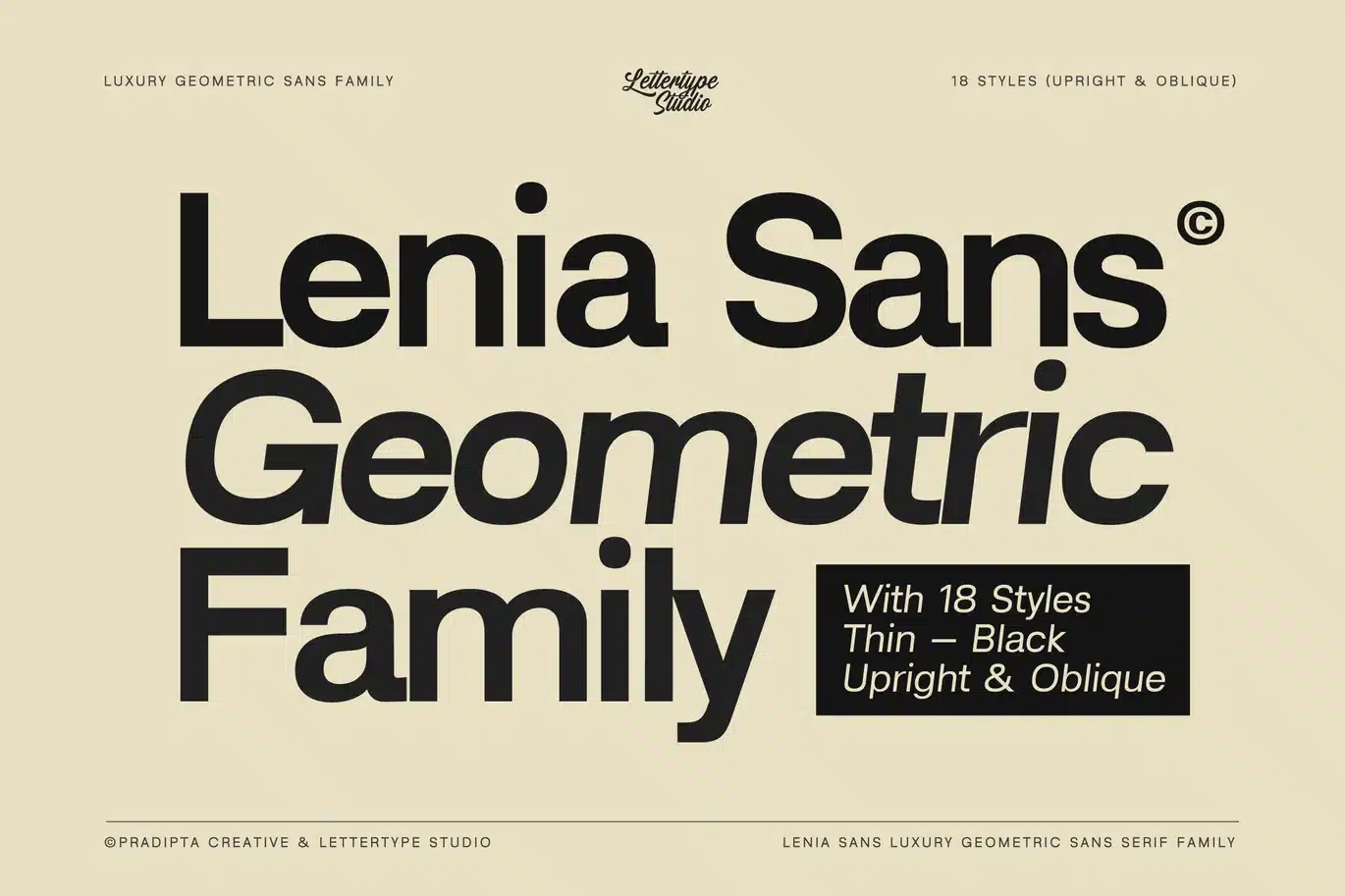 Lenia Sans a Modern Geometric Sans Serif Family Font font preview