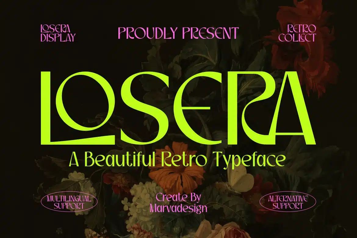 Losera – A Beautiful Retro Font font preview