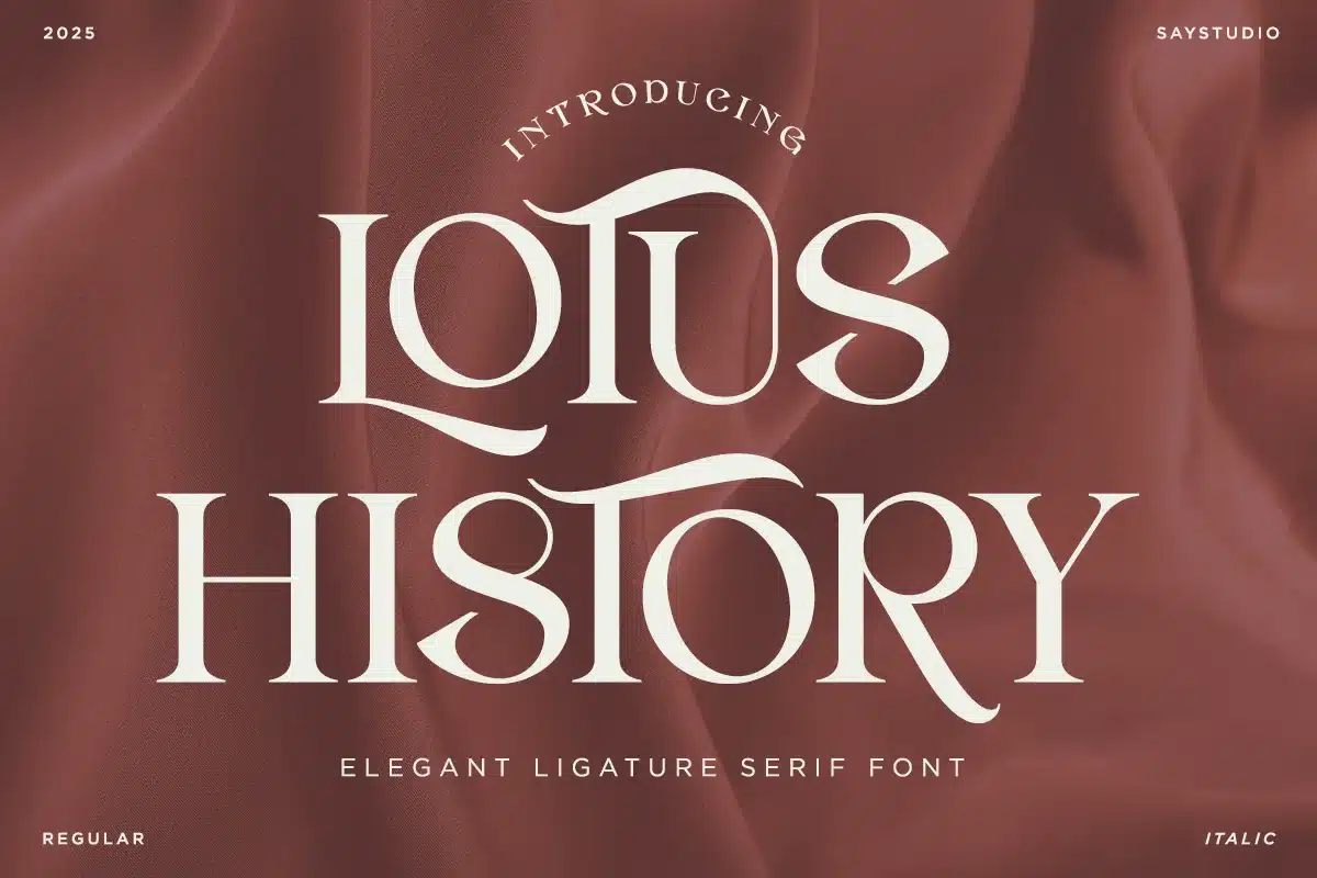 Lotus History – Ligature Branding Font font preview