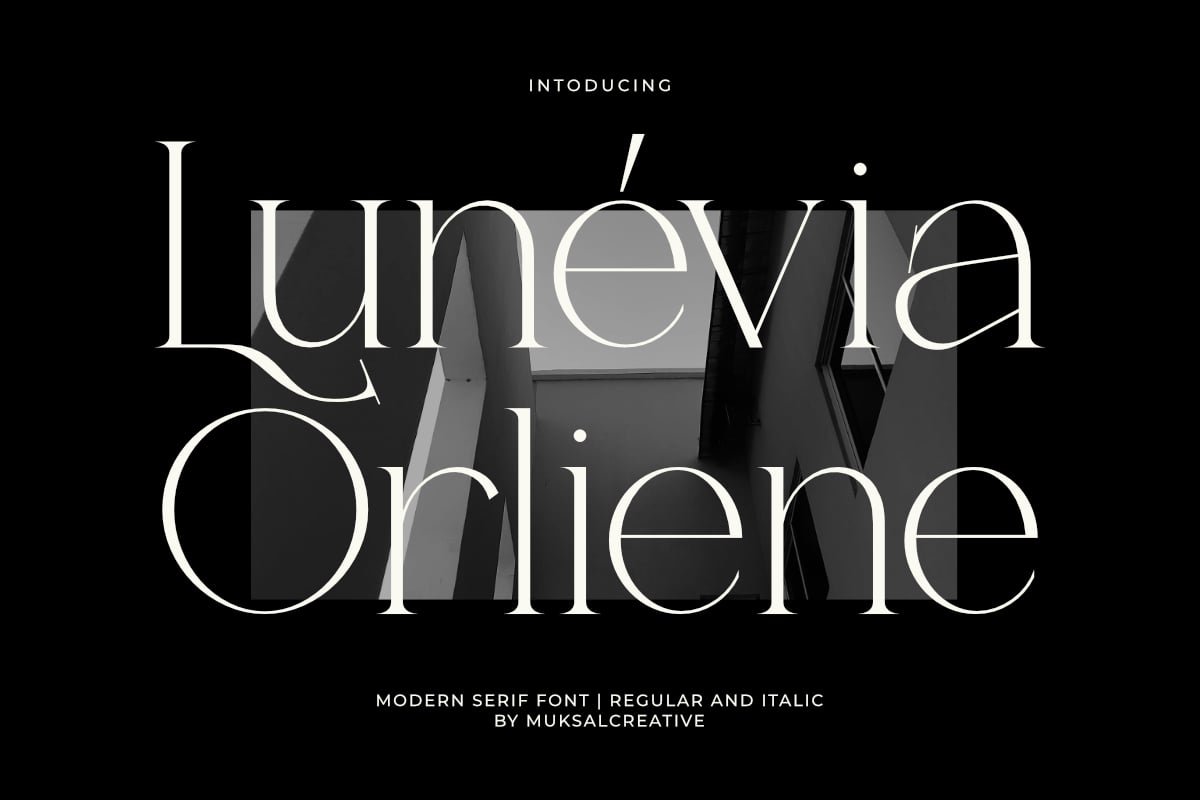 Lunévia Orliene Elegant Modern Serif Typeface Font font preview