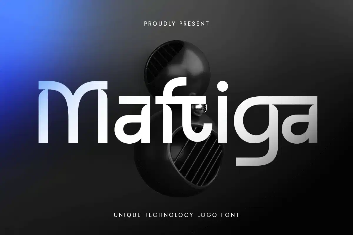 Maftiga – Unique Technology Logo Font font preview