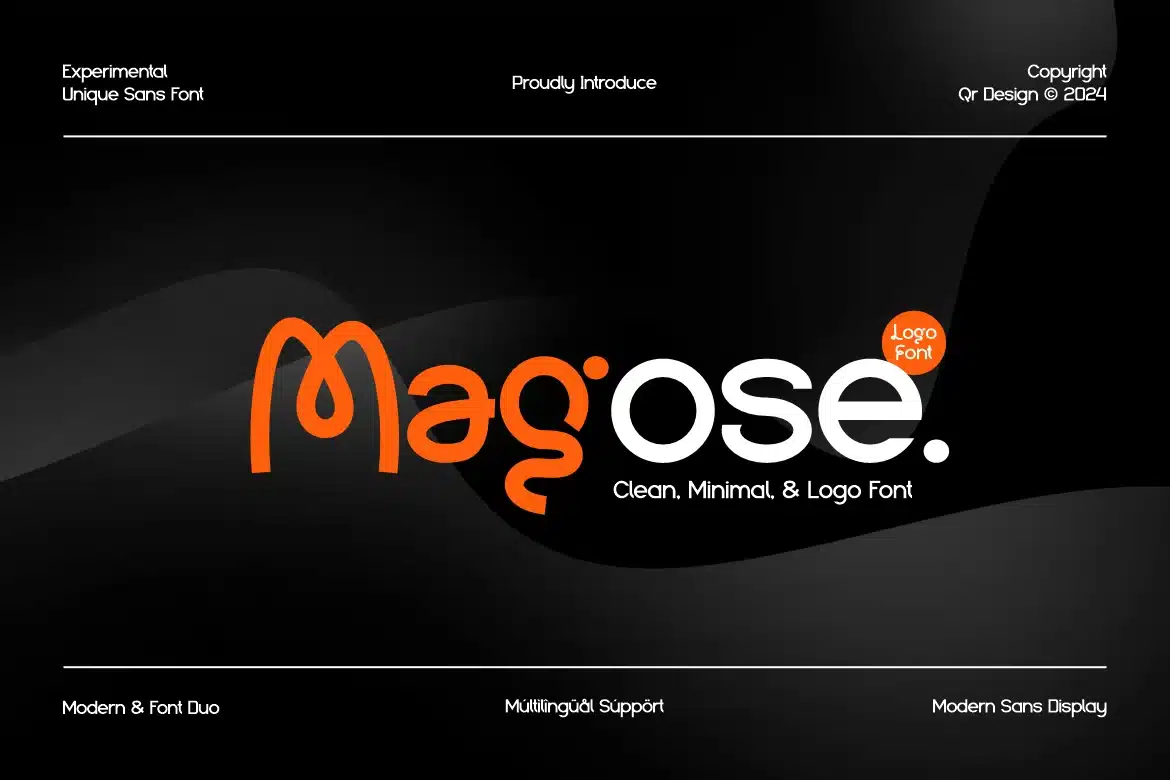 Magose – Experimental Unique Sans Font font preview
