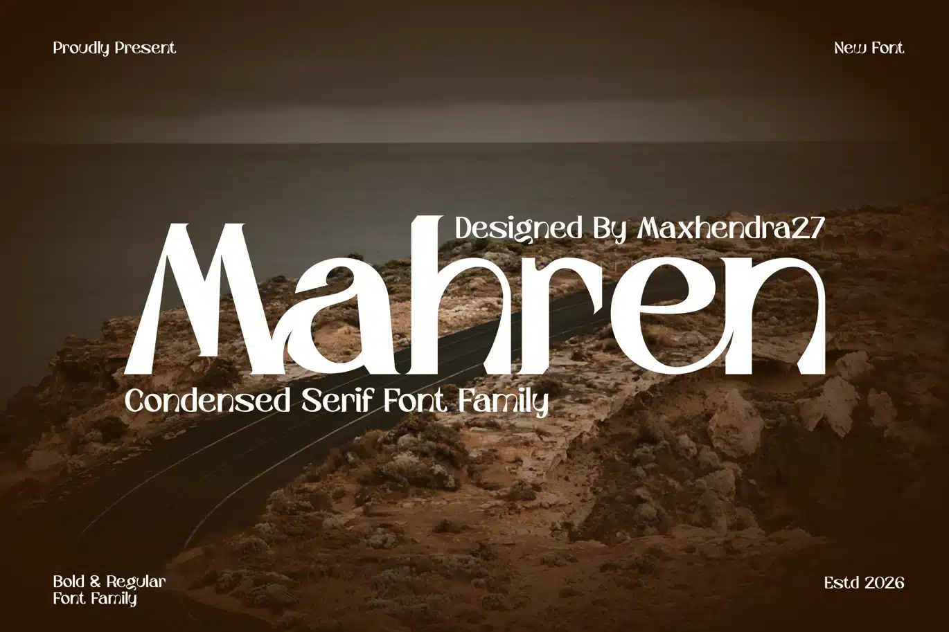 Mahren – Condensed Serif Font Family font preview