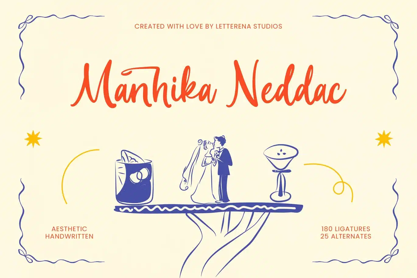 Manhika Neddac – Aesthetic Handwritten Font font preview