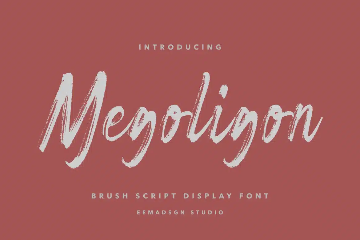 Megoligon – Brush Script Display Font font preview