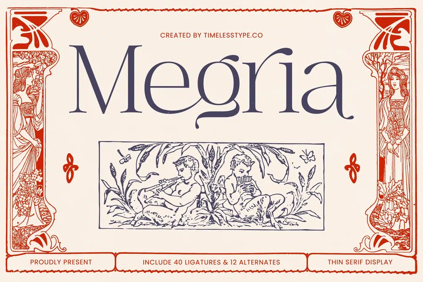 Megria – Elegant Thin Serif Display Typeface Font font preview