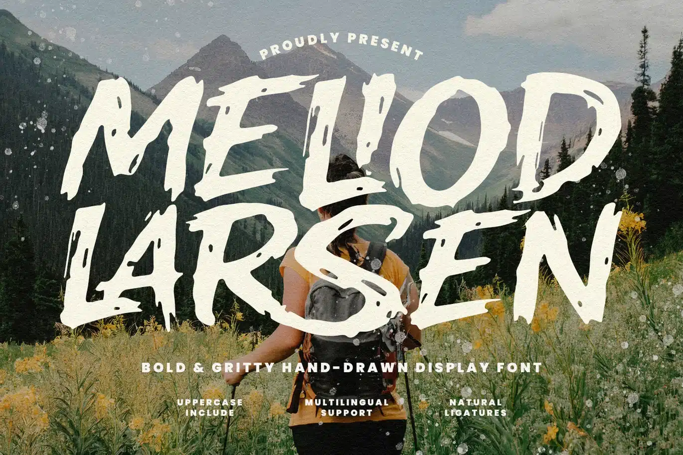 Meliod Larsen Bold Hand Drawn Display Font font preview