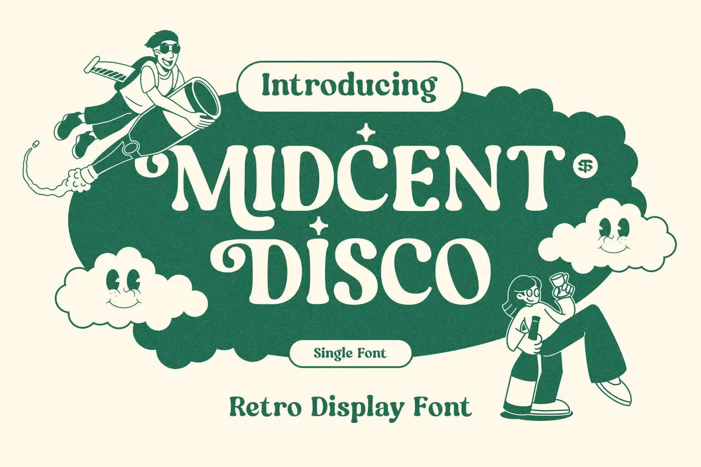 Midcent Disco – Retro Display Font font preview
