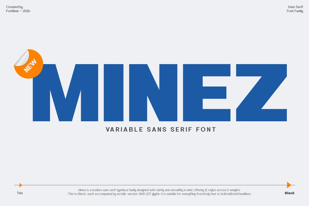 Minez – Modern Sans Variable for Branding & Ui Font font preview