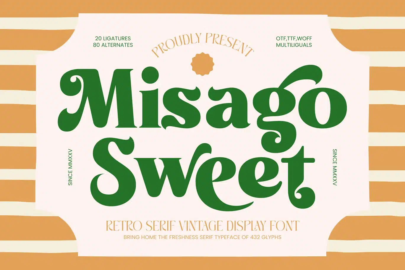 Misago Sweet – Retro Serif Font font preview