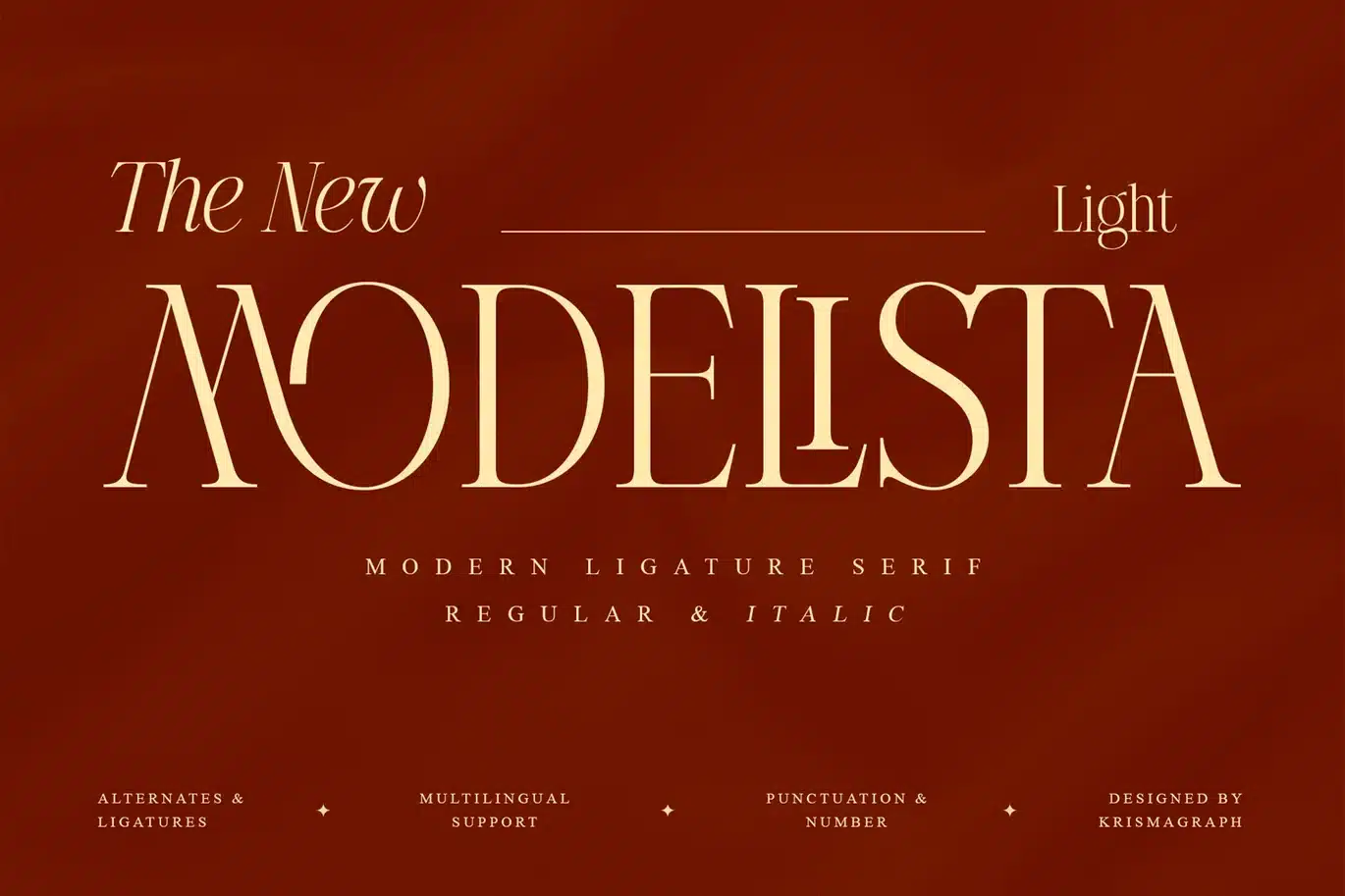 Modelista Light | Ligature Serif Font font preview