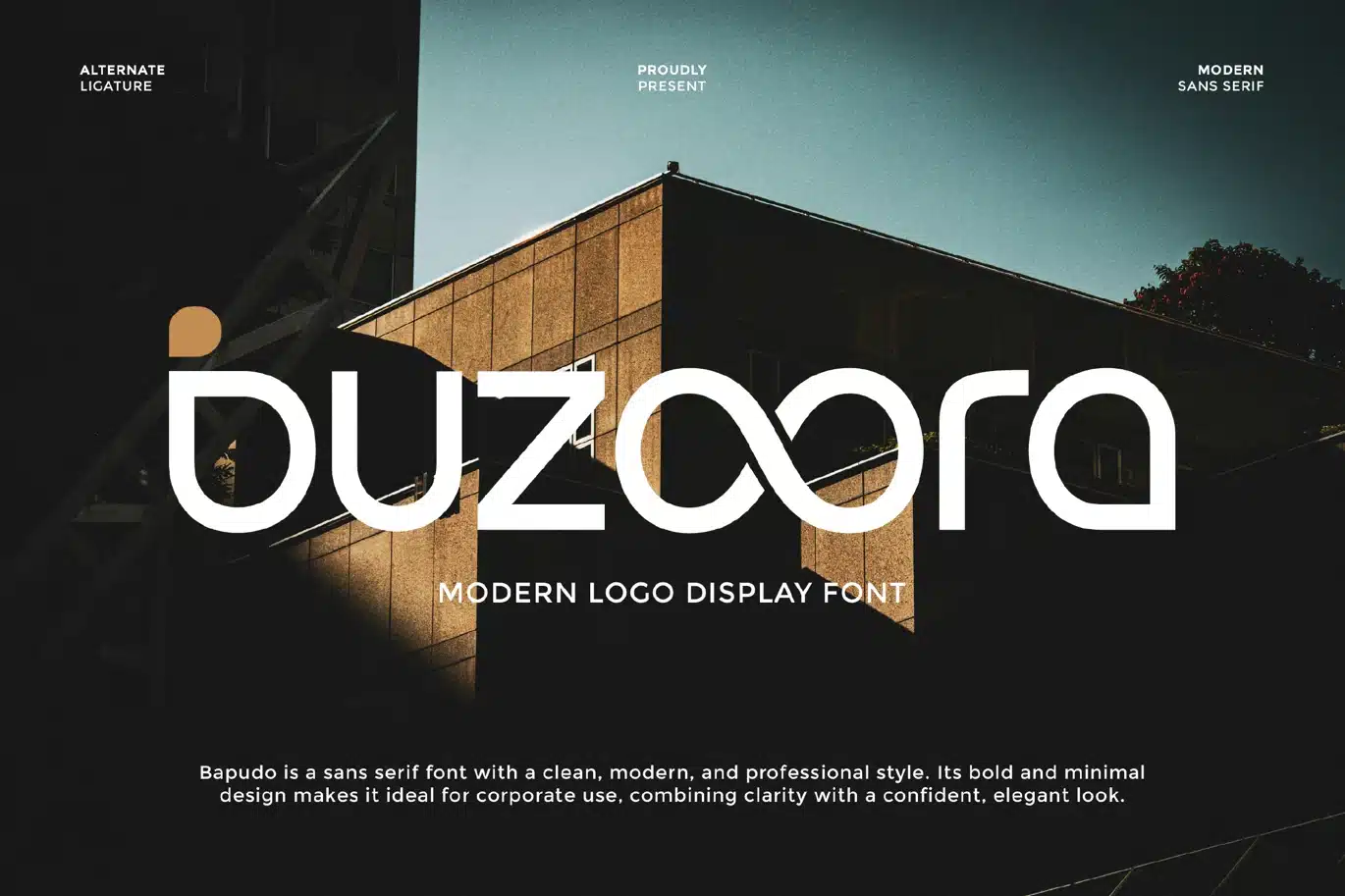Modern Bold Buzoora Font font preview