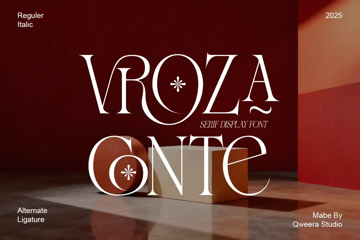 Modern Elegant Serif Display – Vroza Conte Font font preview