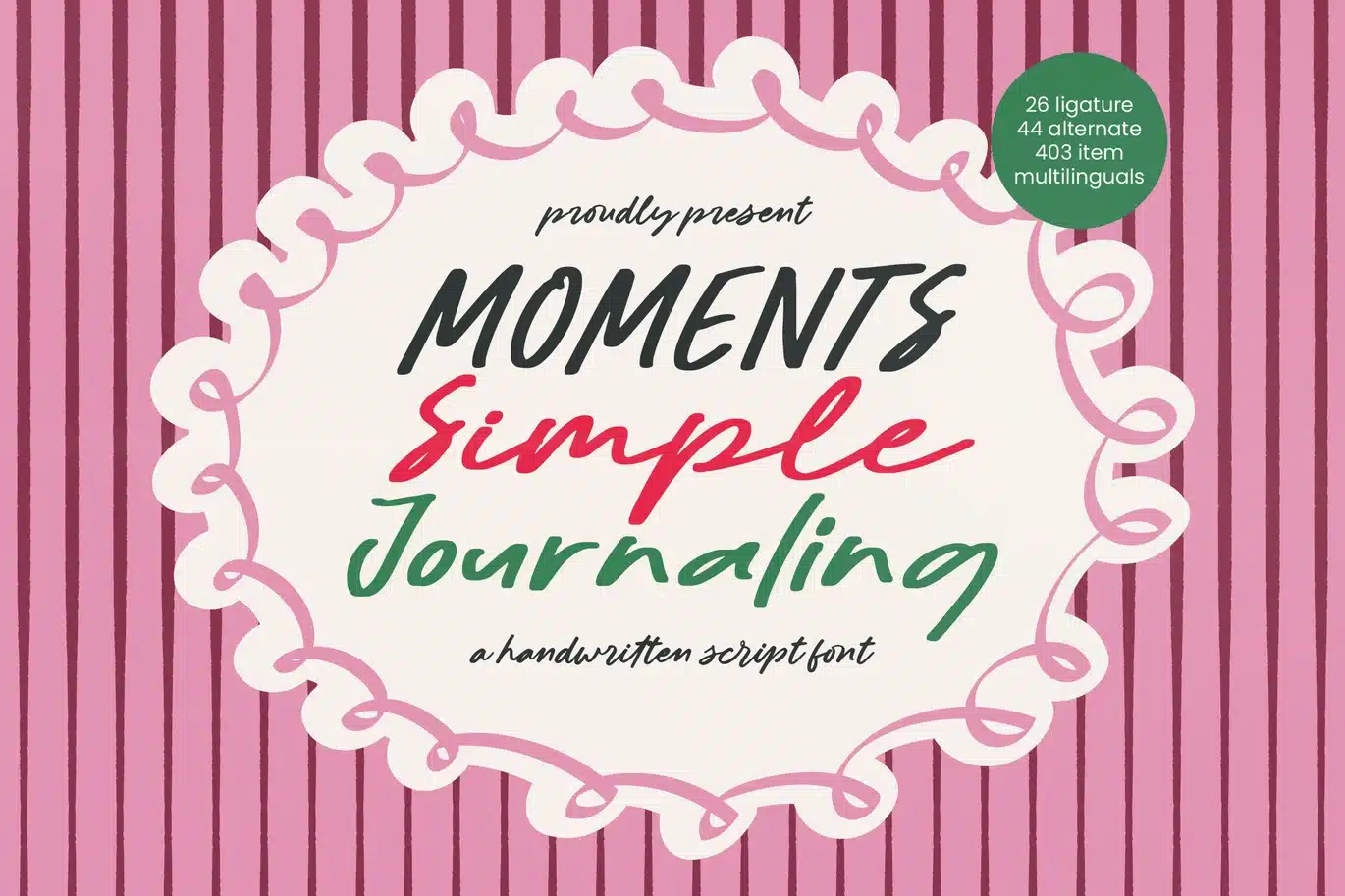 Moments Simple Journaling – Handwritten Script Font font preview