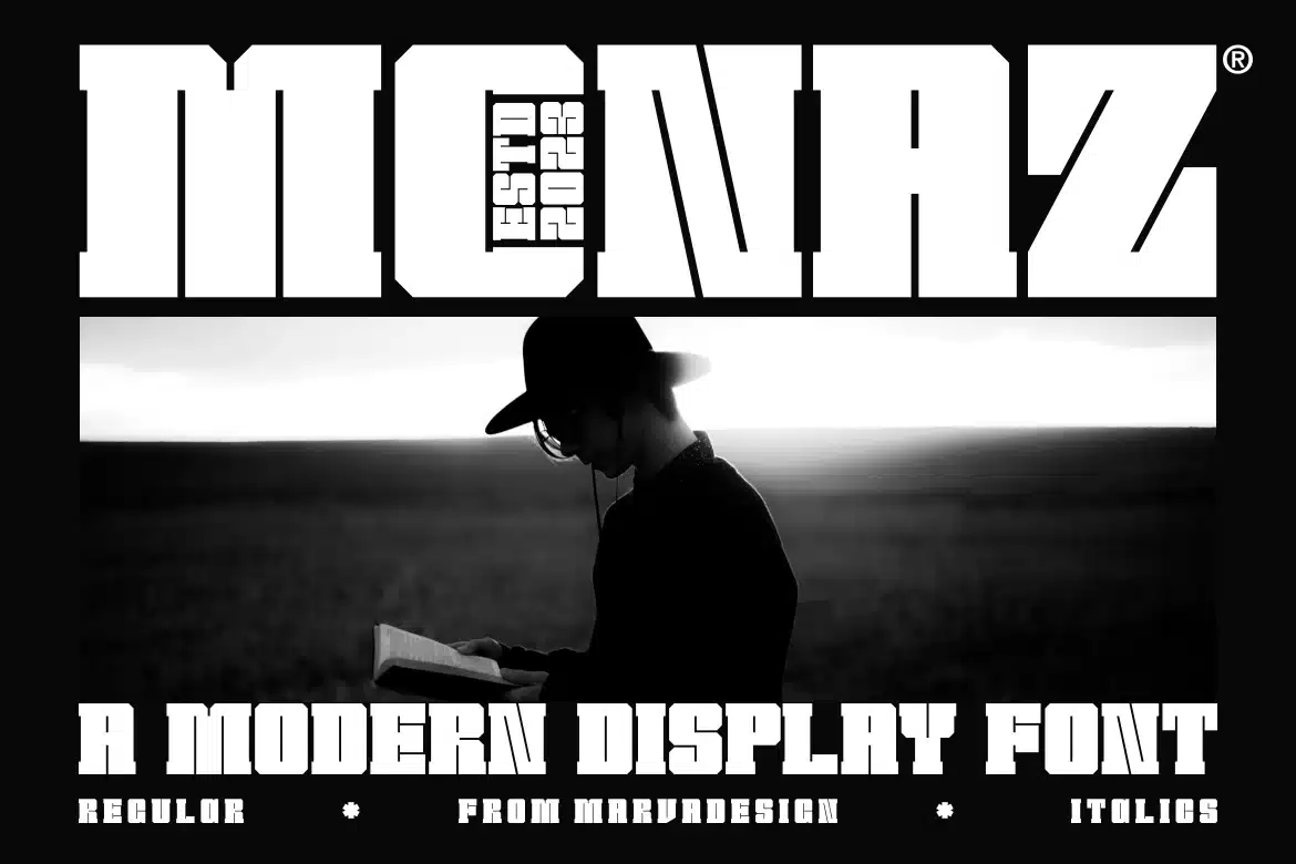 Monaz – A Modern Display Font font preview