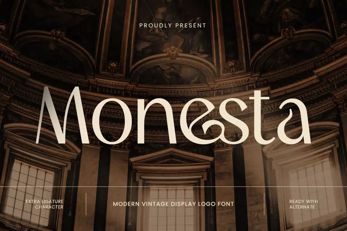 Monesta – Modern Vintage Display Logo Font font preview
