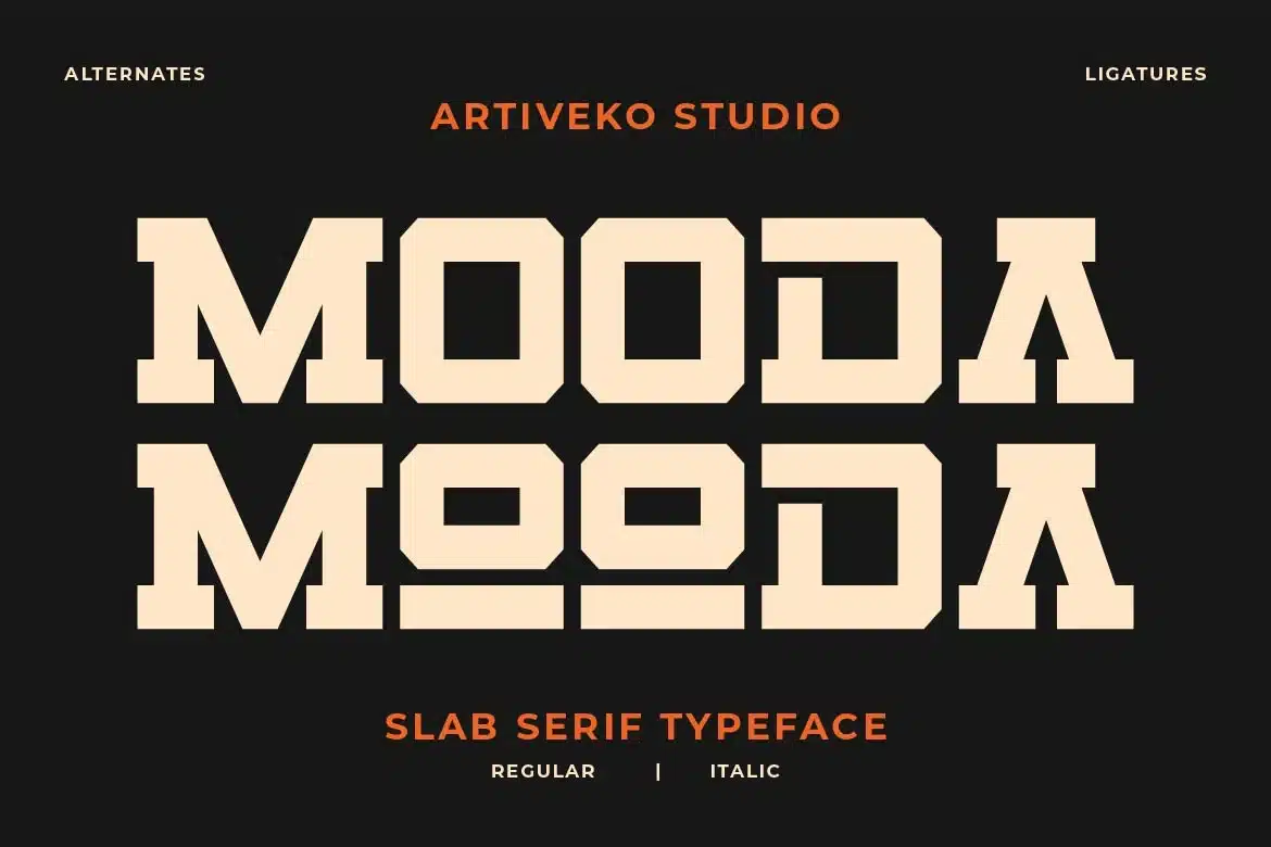 Mooda – Bold Slab Serif Font font preview