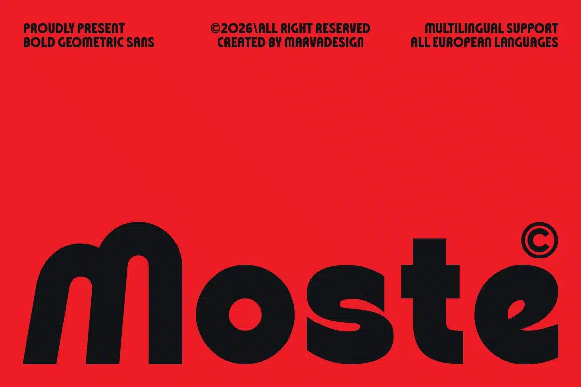 Moste – Geometric Sans Serif Font font preview