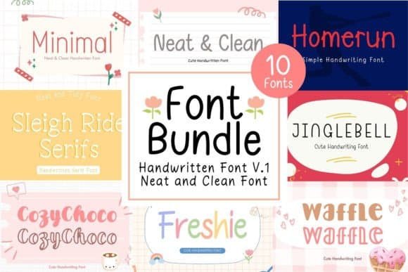 Neat & Clean Handwritten Font Bundle V.1 Font font preview