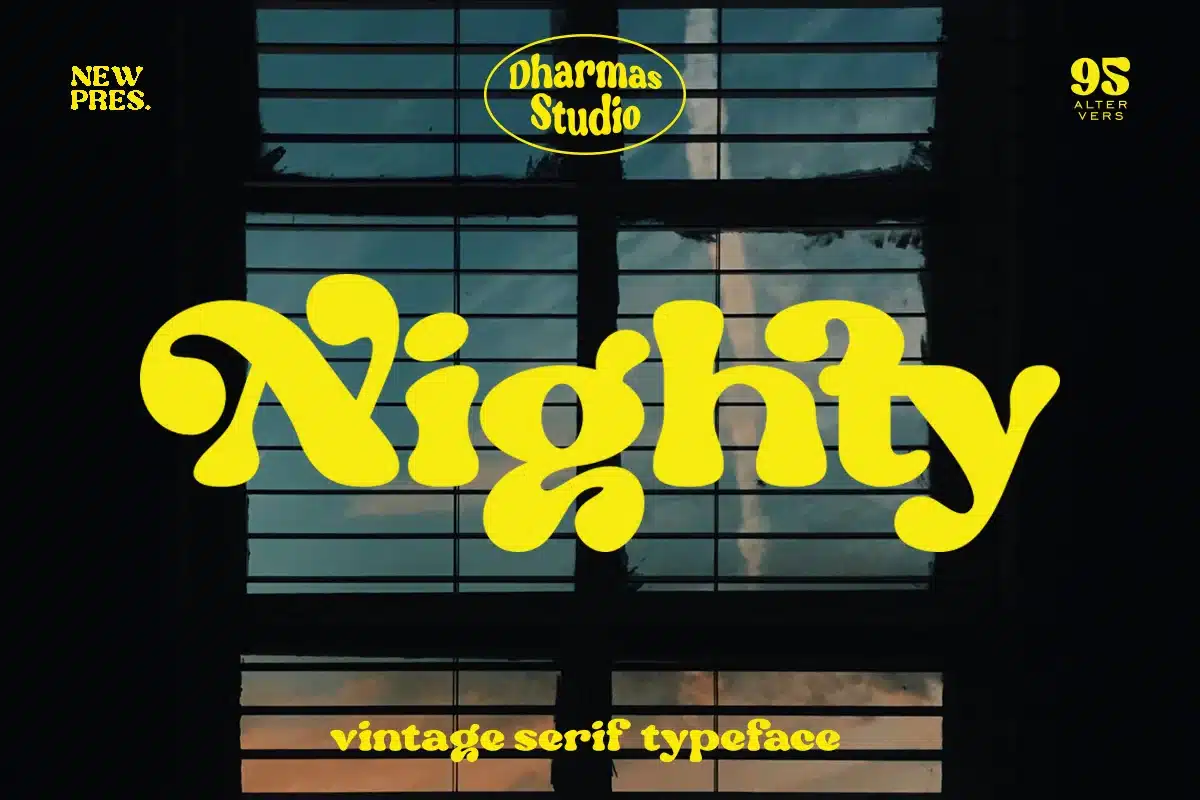 Nighty – Modern Retro Font font preview