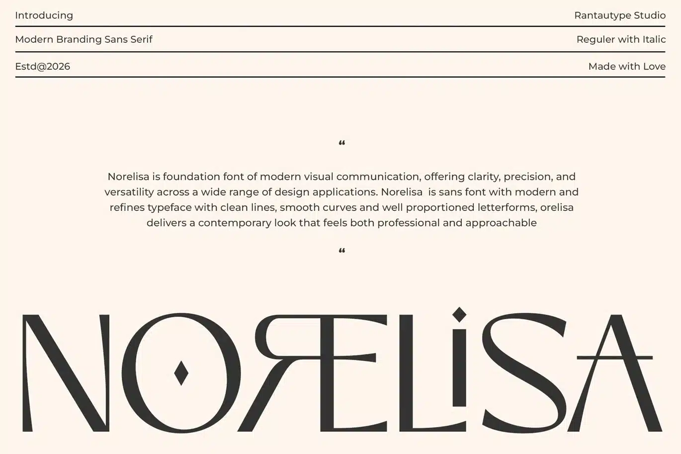 Norelisa Modern Branding Sans Font font preview