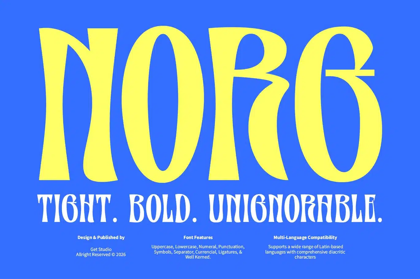 NORG — Condensed Display Font font preview