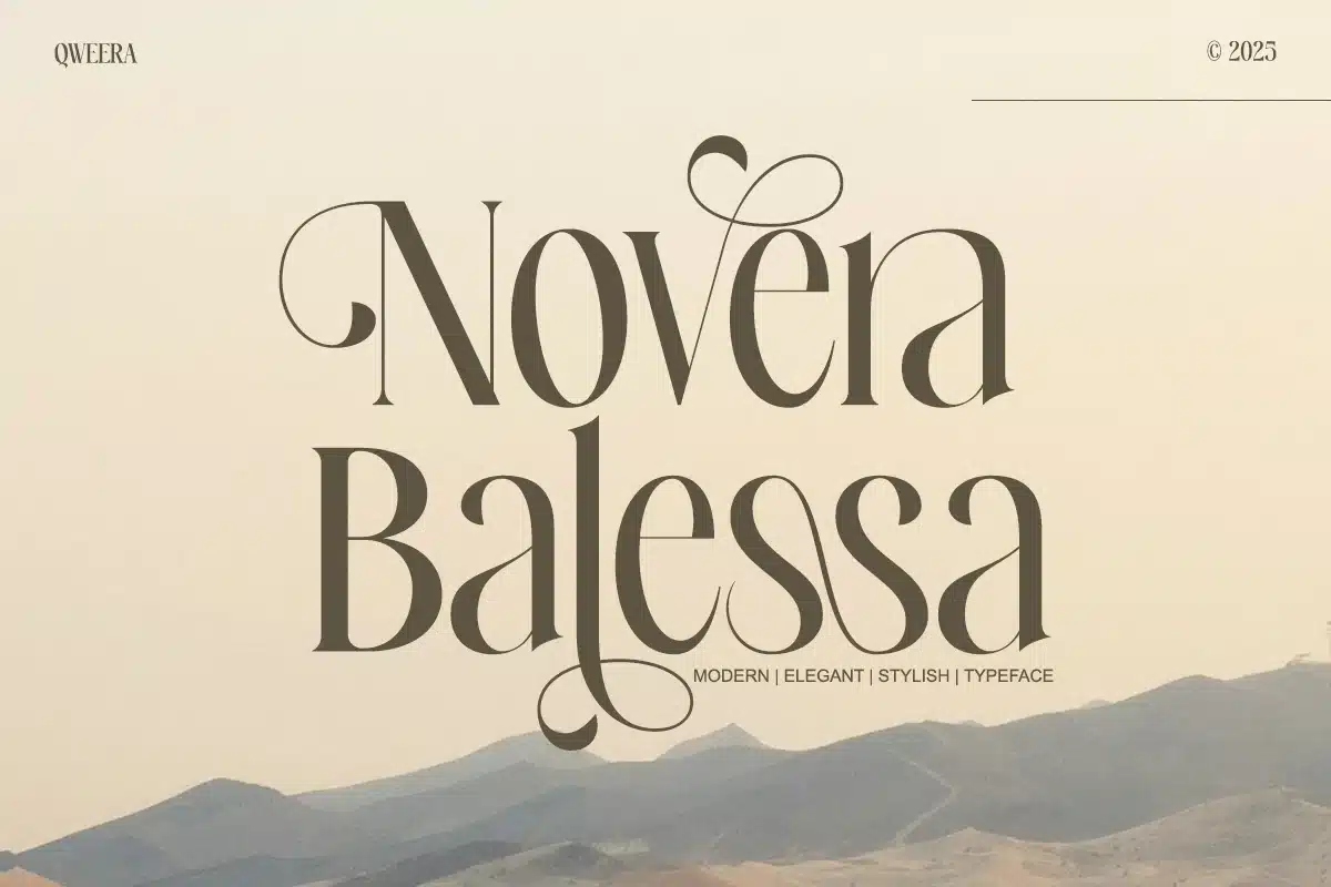 Novera Balessa – Modern Elegant Luxury Logo Font font preview