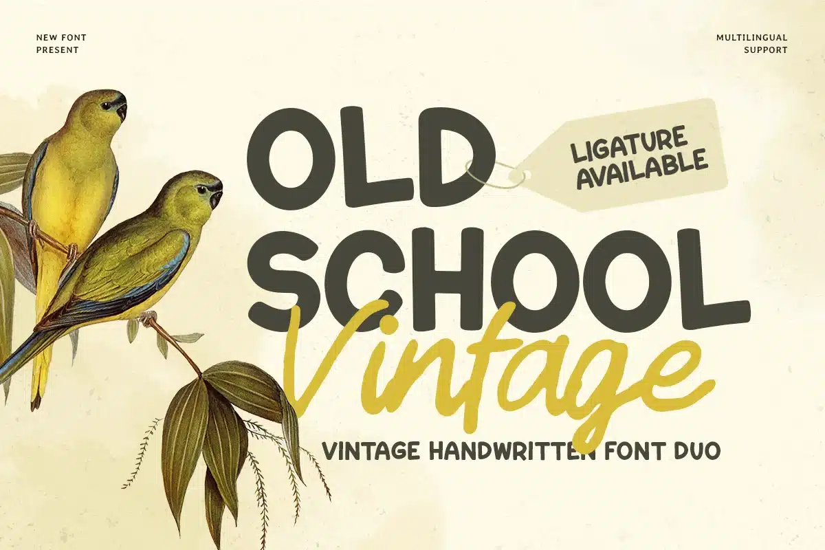 Old School Vintage – Vintage Handwritten Font Duo font preview