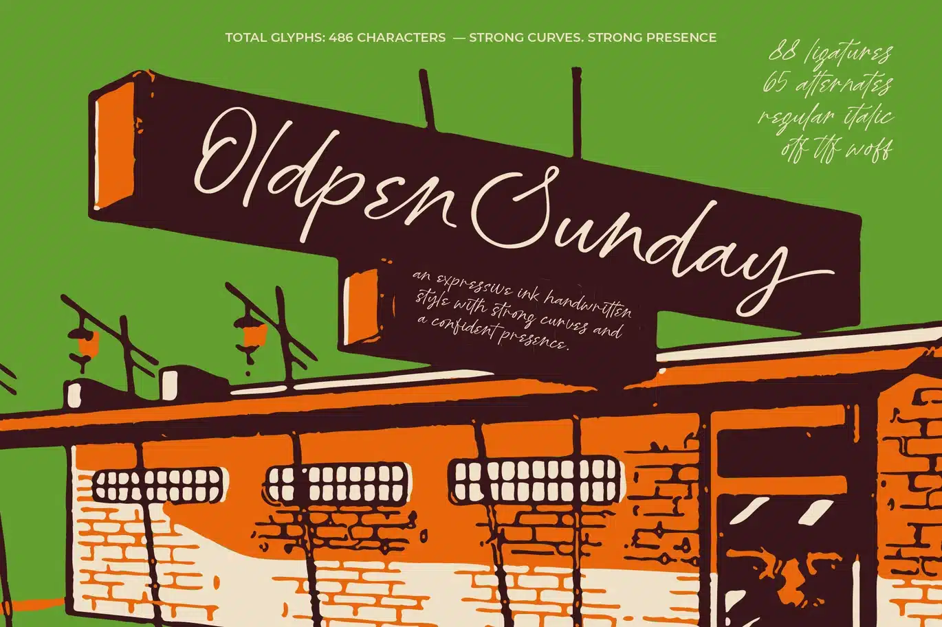 Oldpen Sunday – Ink Handwritten Font font preview
