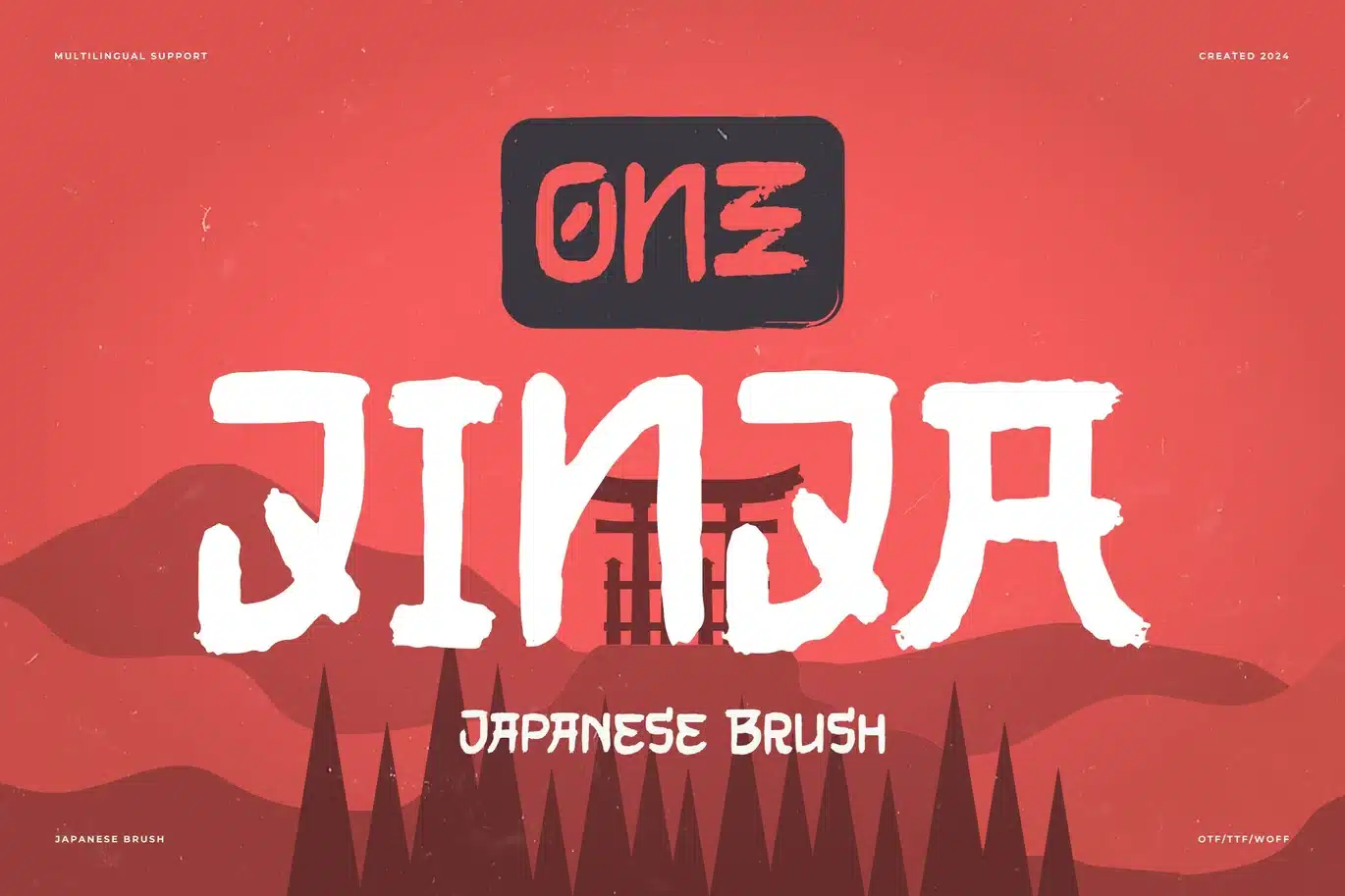 One Jinja | Japanese Brush Font font preview