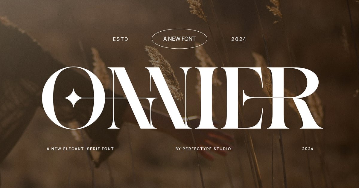 Onnier Elegant Ligature Serif Font Typeface font preview
