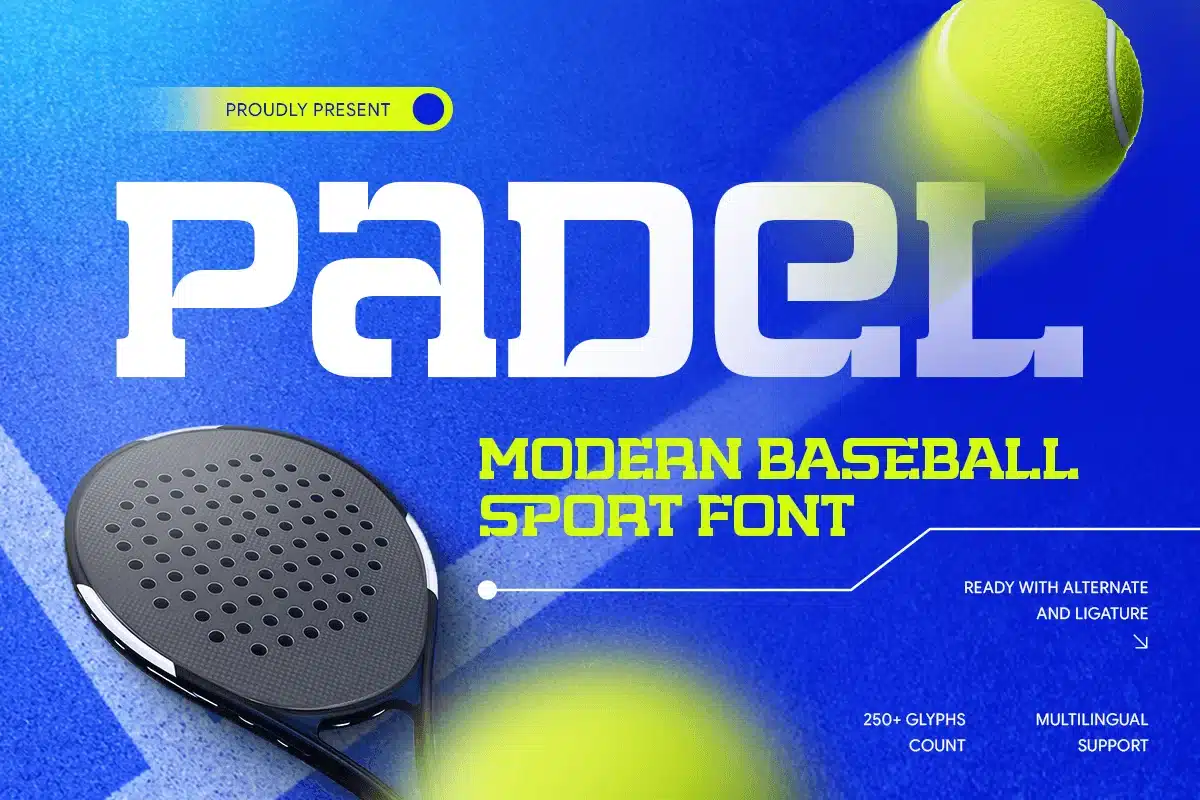 Padel – Modern Varsity Sport Font font preview