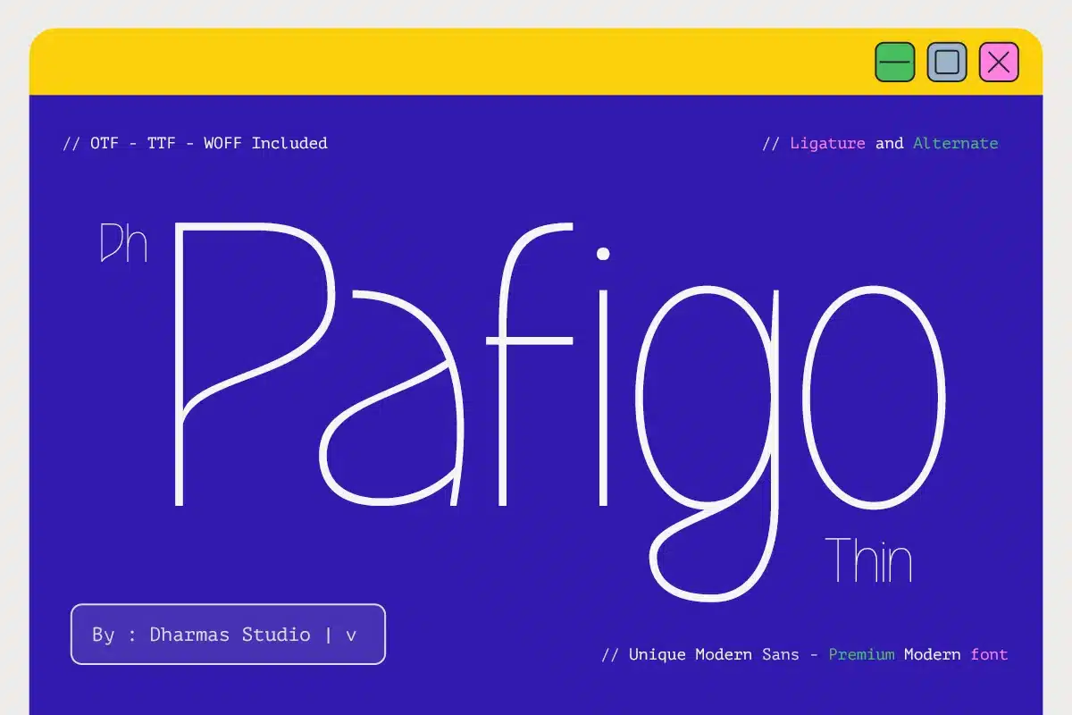 Pafigo – Clean Modern Logo Font font preview