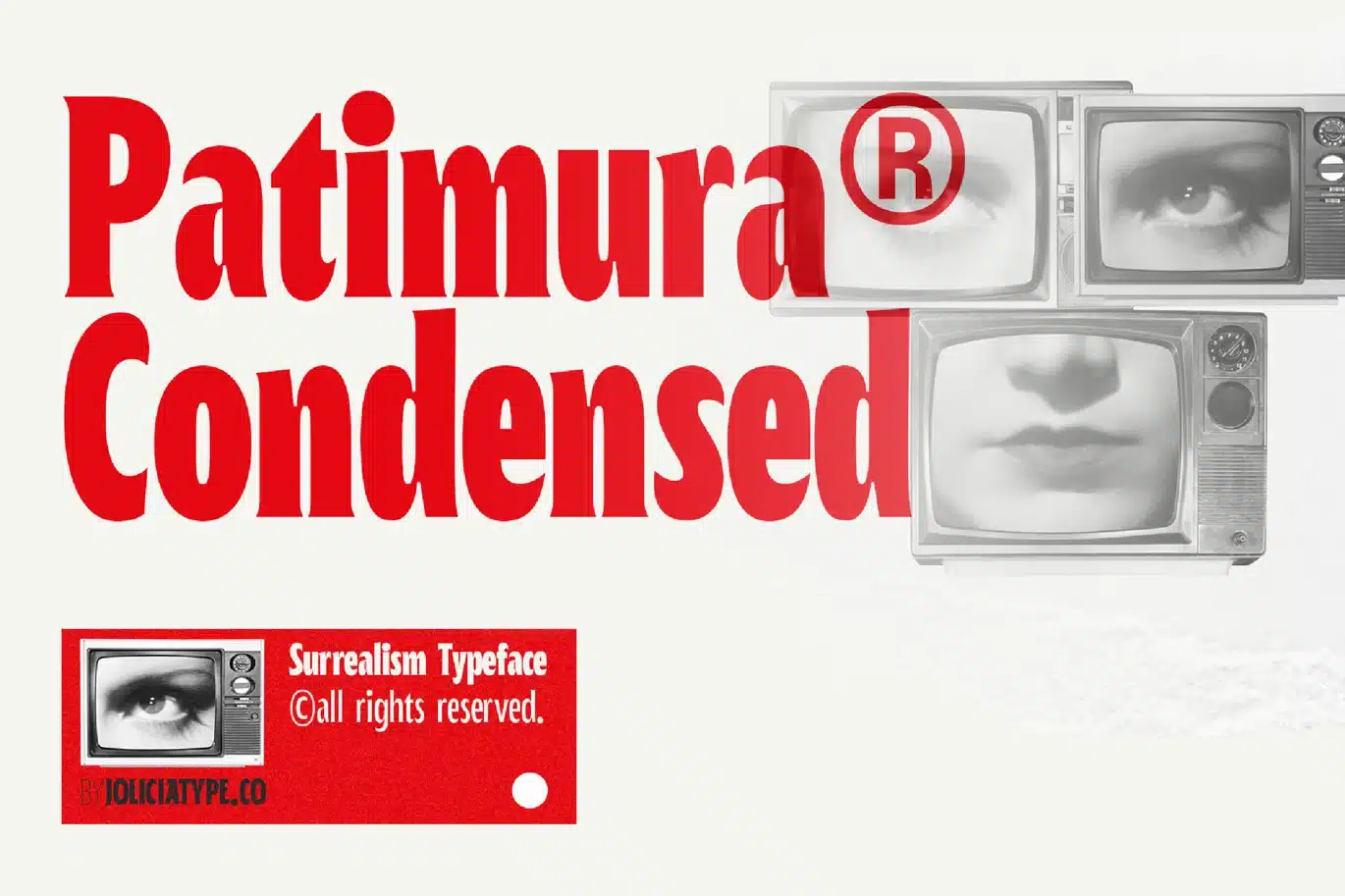 Patimura Condensed | Surrealist Typeface Font font preview