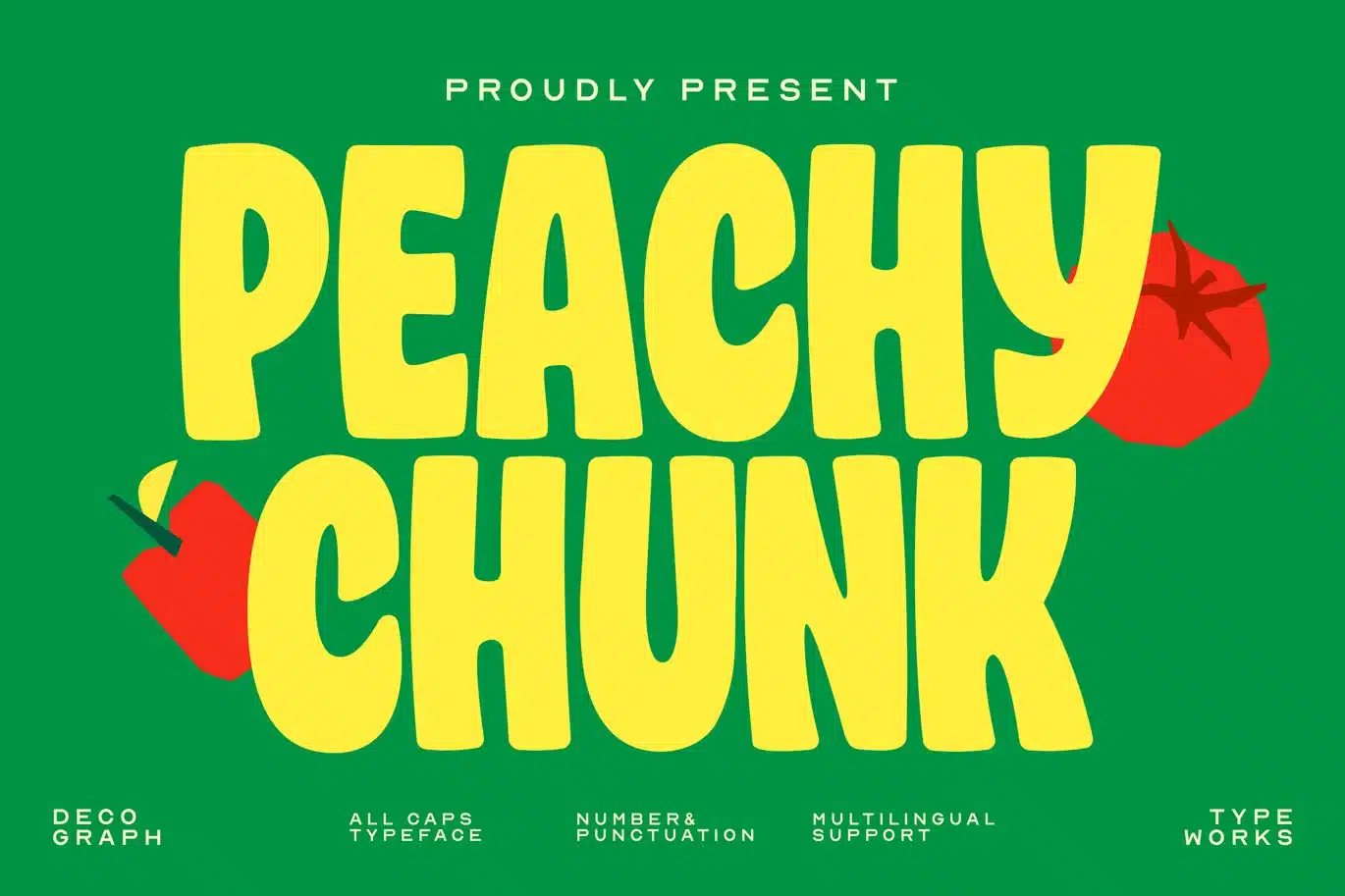 Peachy Chunk – Bold Food Font font preview