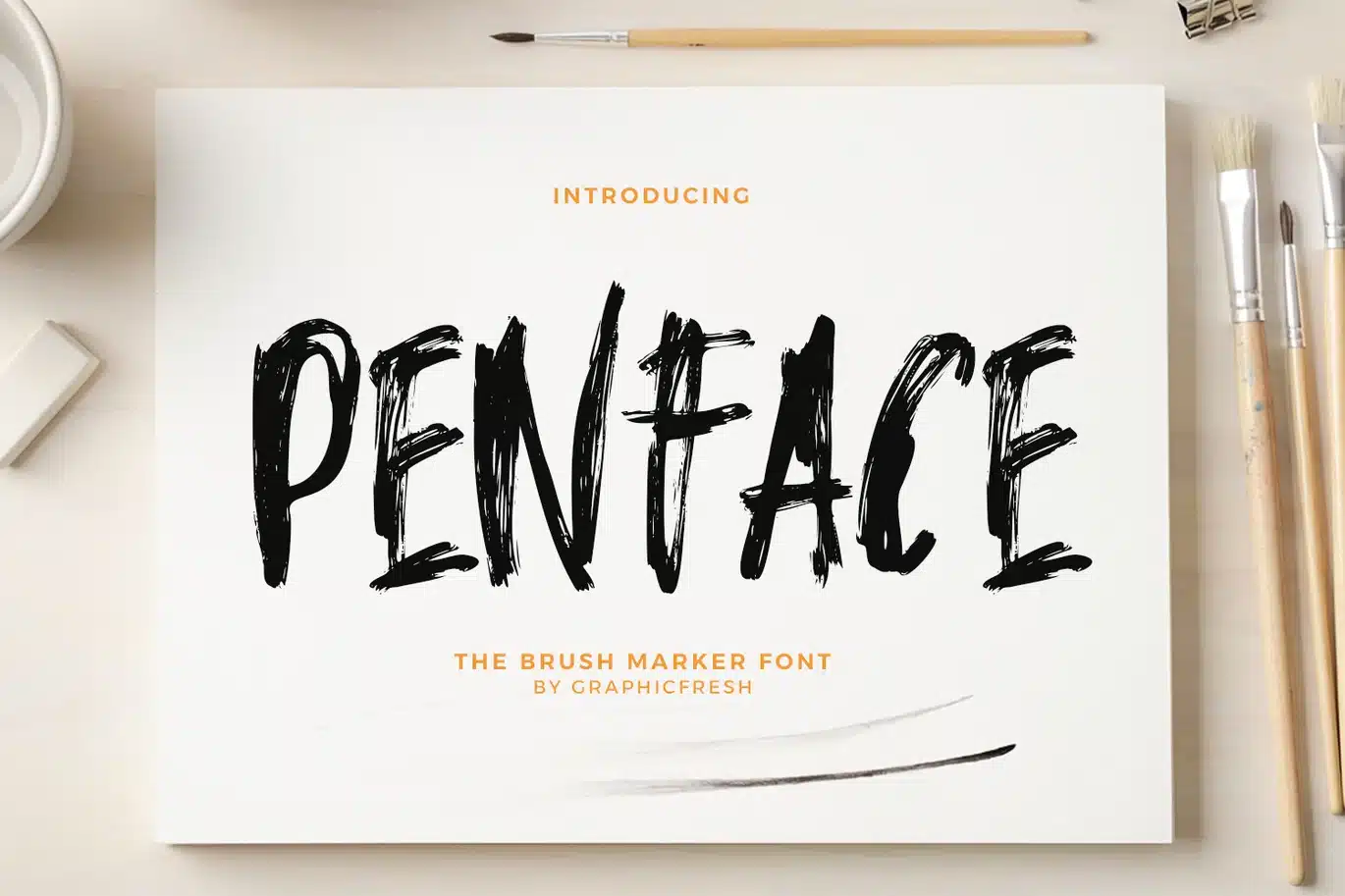 Penface – The Brush Marker Font font preview