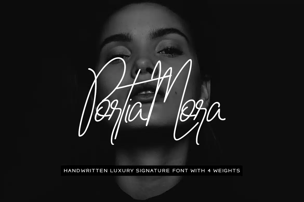 Portia-Mora Handwritten Luxury / Signature Font font preview