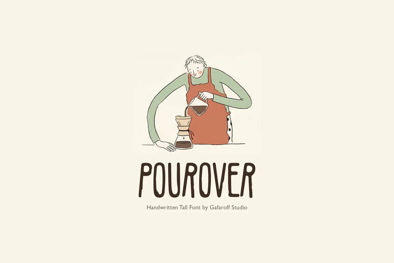 Pourover – Tall Handwritten Font font preview