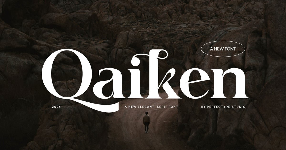 Qaiken Elegant Ligature Serif Font Typeface font preview