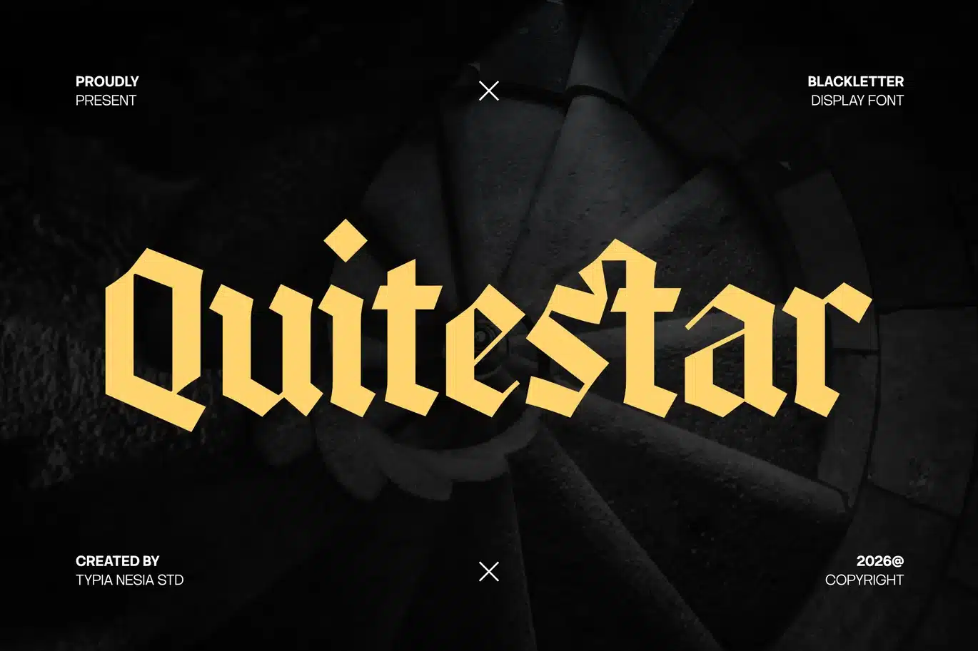 Quitestar – Modern Gothic Blackletter Font font preview