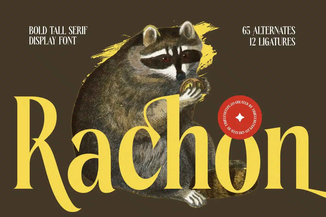 Rachon – Bold Tall Serif Display Font font preview