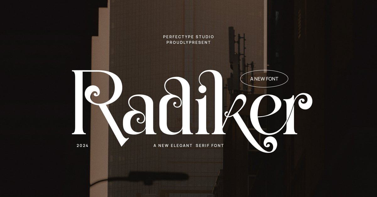 Radiker Elegant Ligature Serif Font Typeface font preview