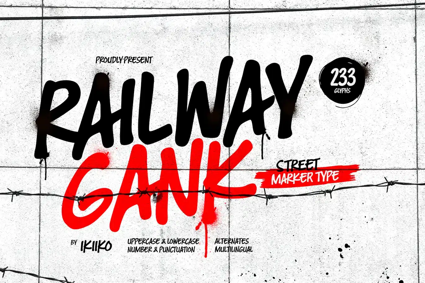 Railway Gank – Street Marker Font font preview