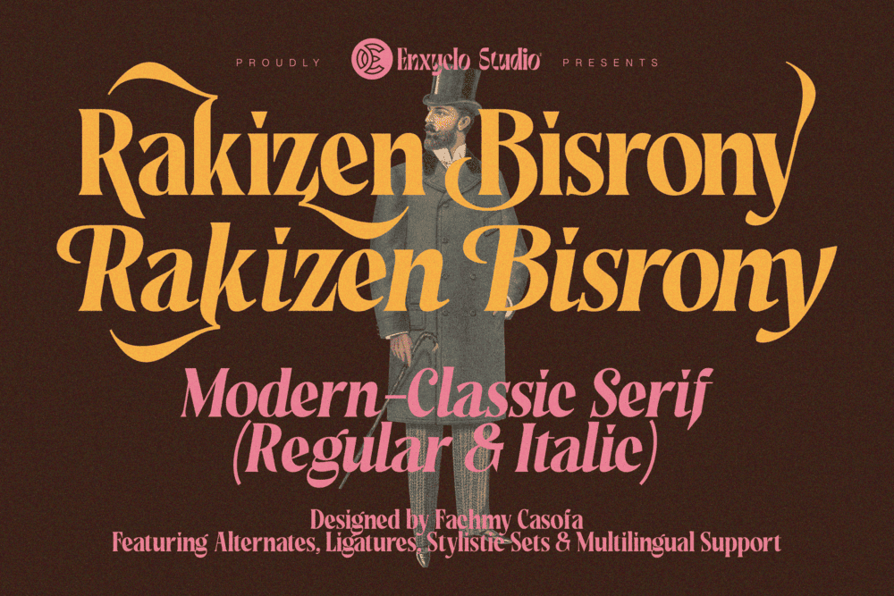 Rakizen Bisrony Demo Font Family font preview